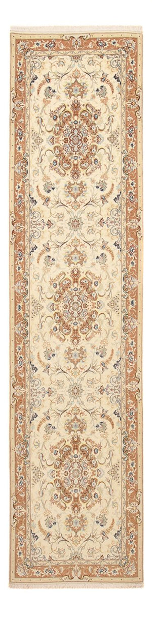 Tappeto corsia Tappeto Persero - Tabriz - Reale - 370 x 87 cm - beige