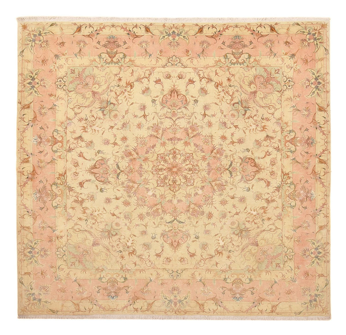 Tappeto Persero - Tabriz - Reale quadrato  - 248 x 242 cm - beige chiaro