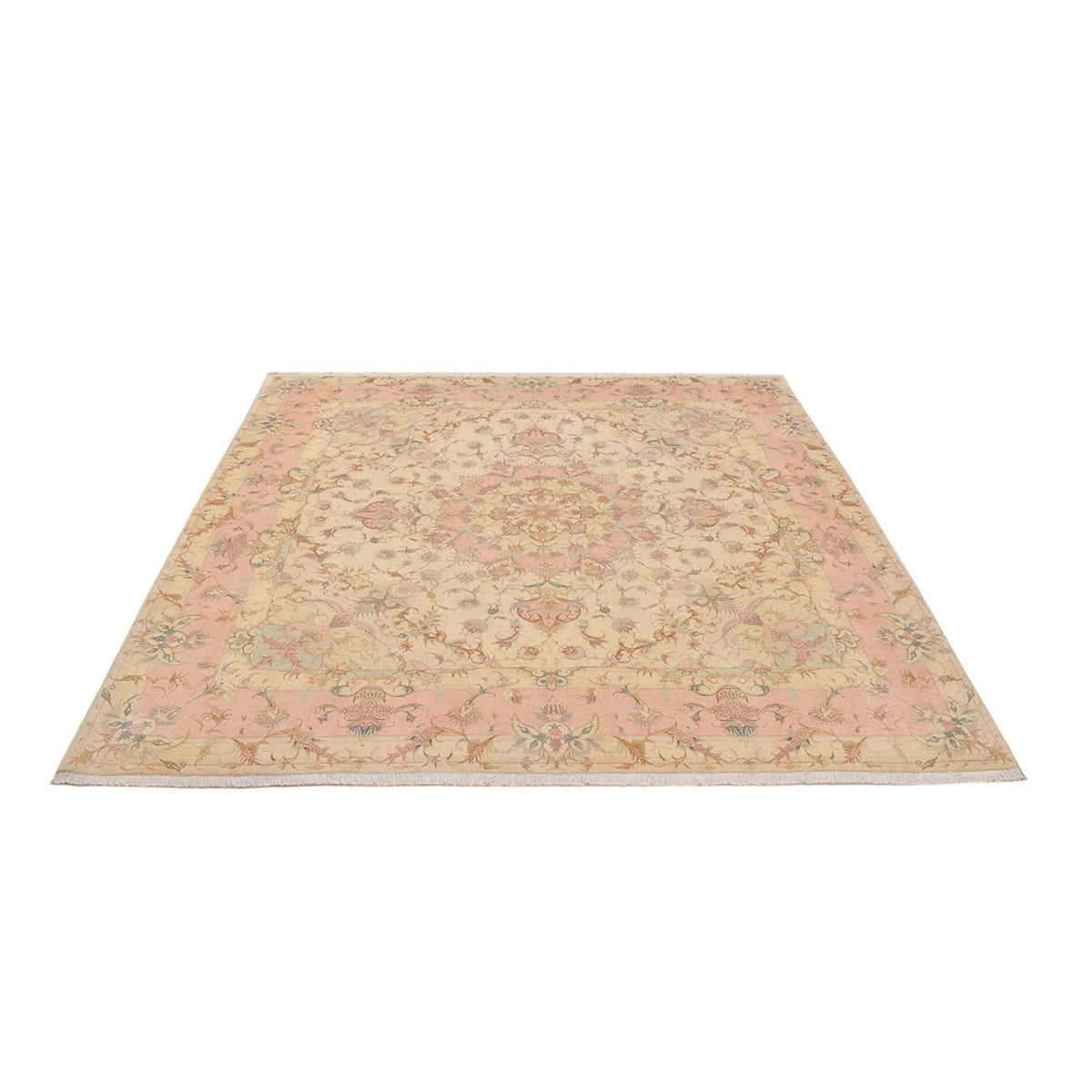 Tappeto Persero - Tabriz - Reale quadrato  - 248 x 242 cm - beige chiaro