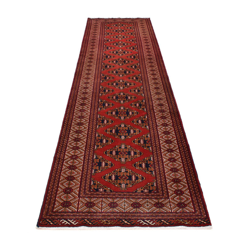 Tappeto corsia Tappeto Turkaman - 377 x 104 cm - rosso scuro