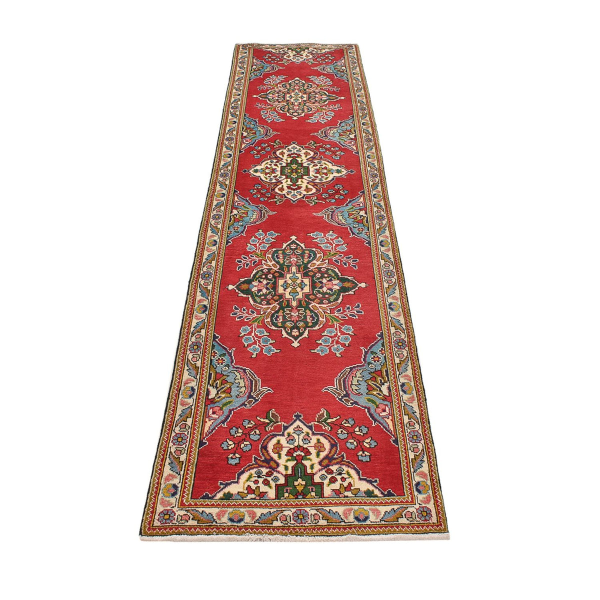 Tappeto corsia Tappeto Persero - Tabriz - 343 x 80 cm - rosso