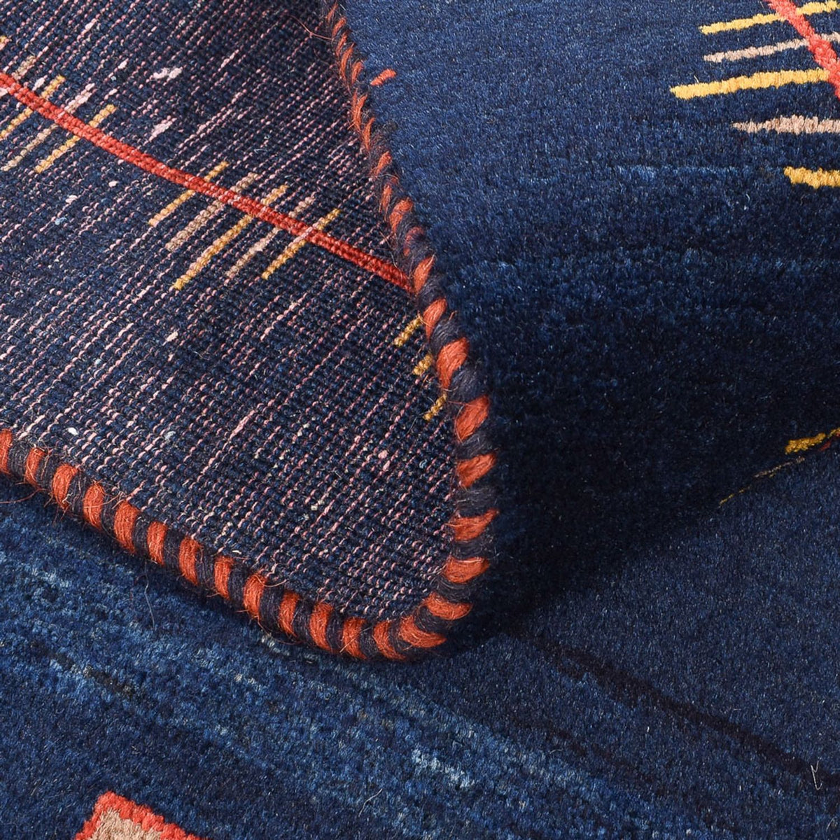 Tappeto Gabbeh - Loribaft Persero - 143 x 110 cm - blu scuro