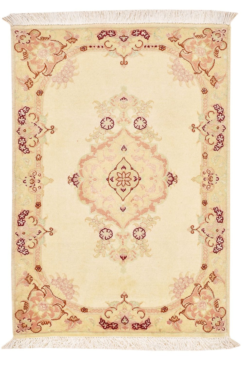 Tappeto Persero - Tabriz - Reale - 89 x 58 cm - beige chiaro