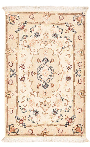Tappeto Persero - Tabriz - Reale - 90 x 60 cm - beige chiaro
