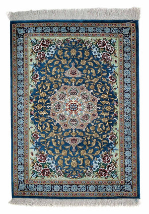 Tappeto Persero - Ghom - 85 x 59 cm - blu