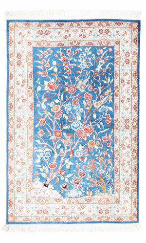 Tappeto Persero - Ghom - 121 x 77 cm - blu chiaro
