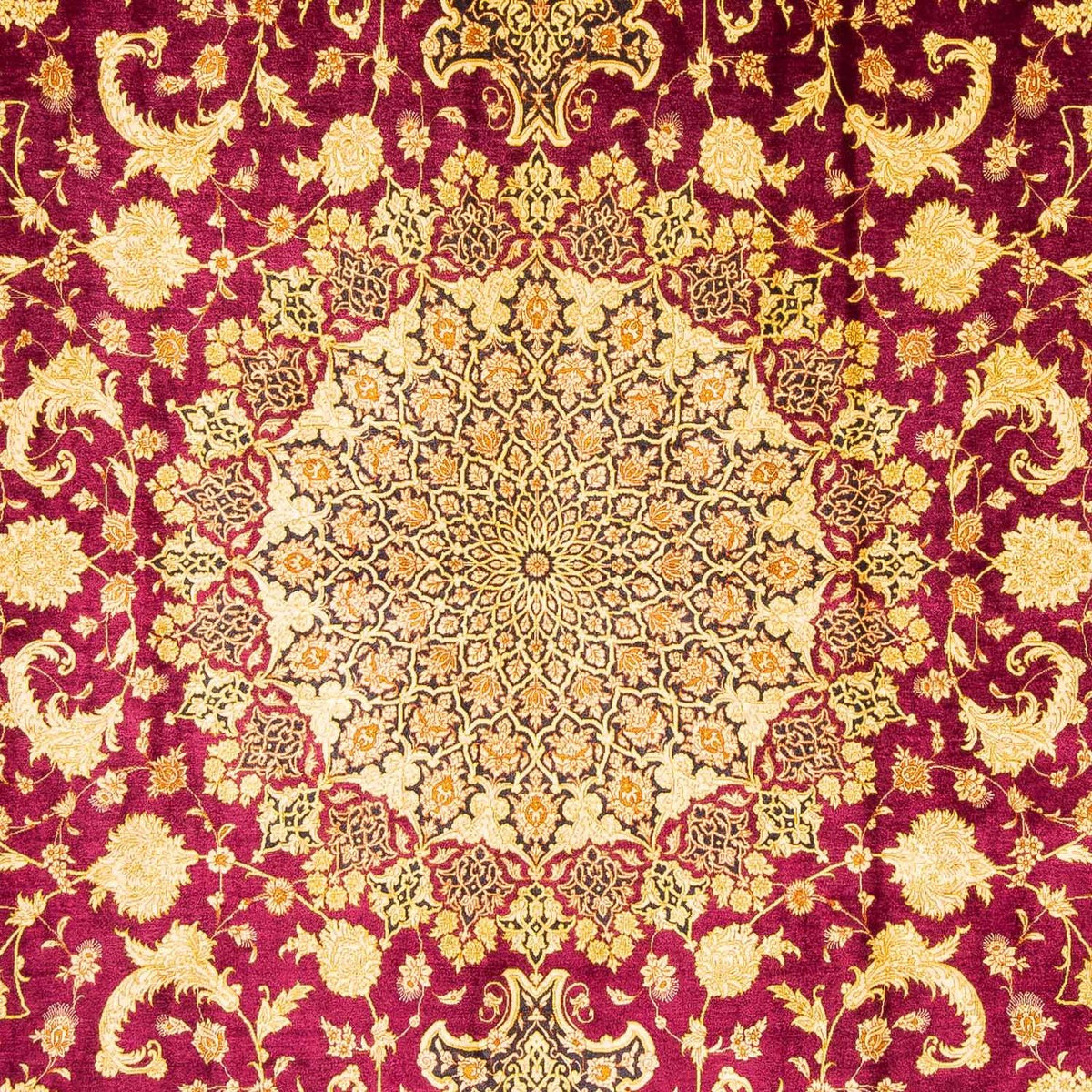 Tappeto Persero - Ghom - 305 x 202 cm - rosso scuro