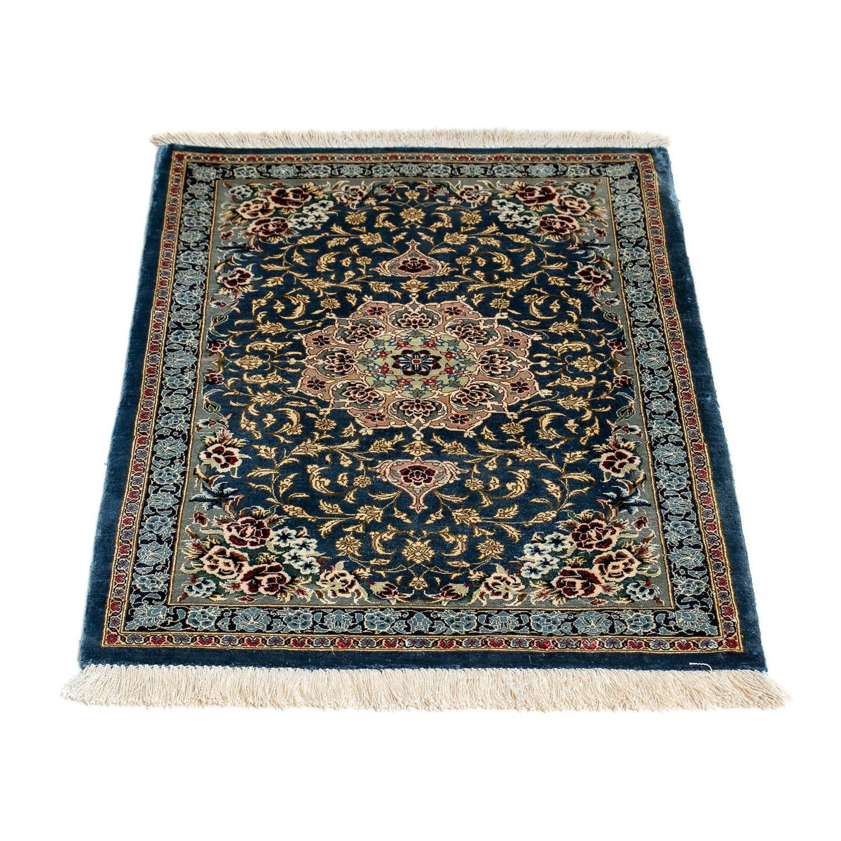Tappeto Persero - Ghom - 80 x 55 cm - blu scuro