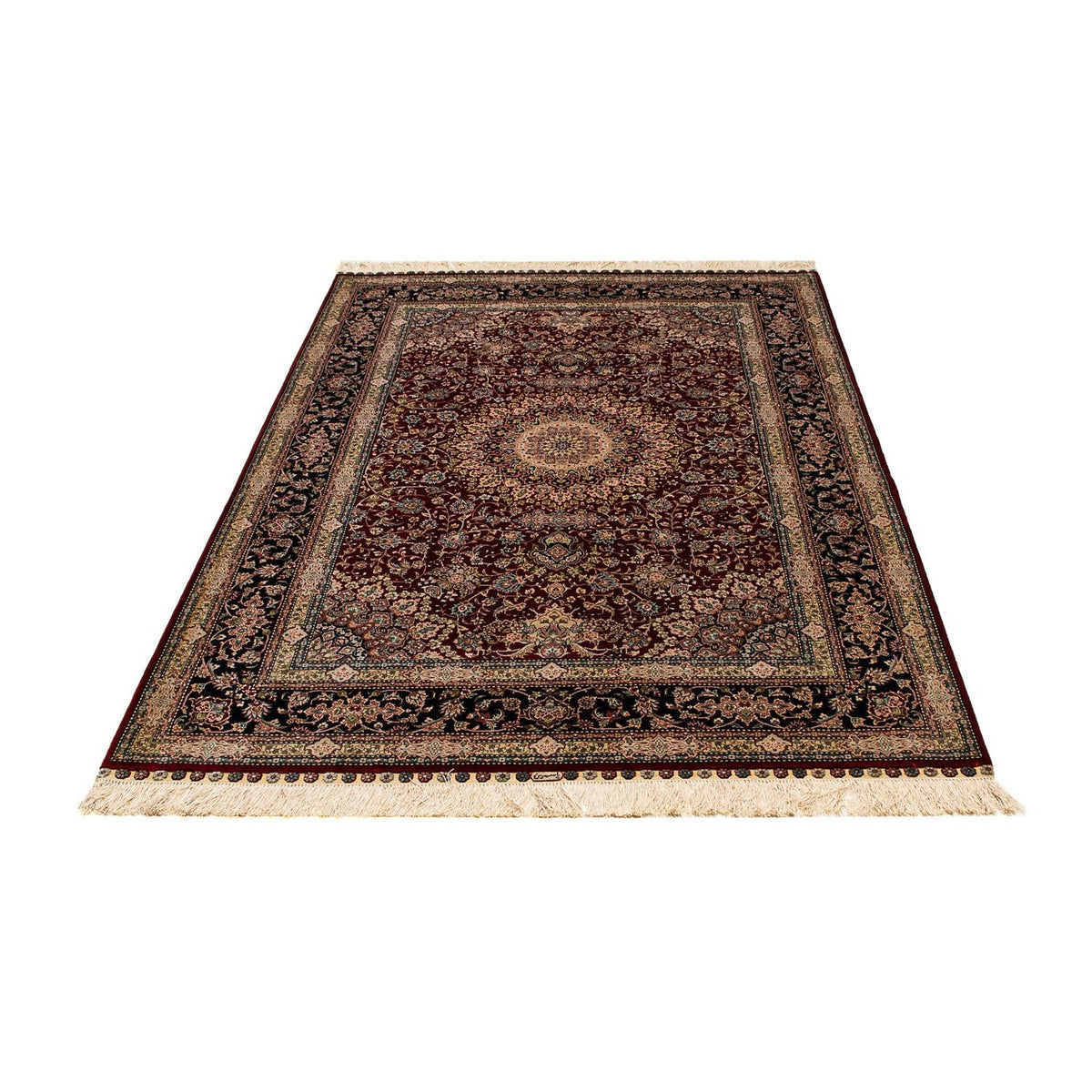 Tappeto di seta - seta cinese - 183 x 122 cm - rosso scuro