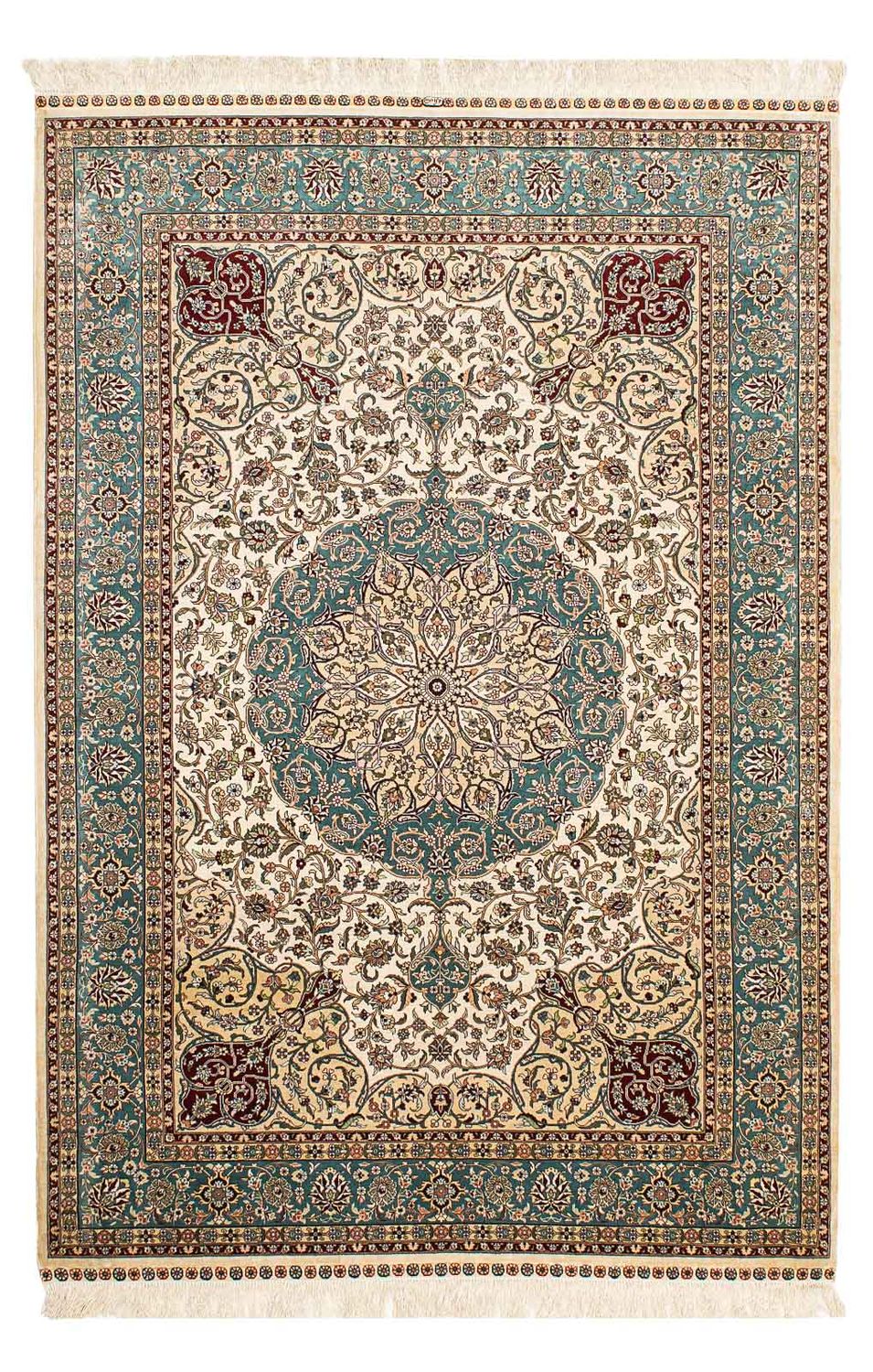 Tappeto di seta - seta cinese - 183 x 122 cm - rosso scuro