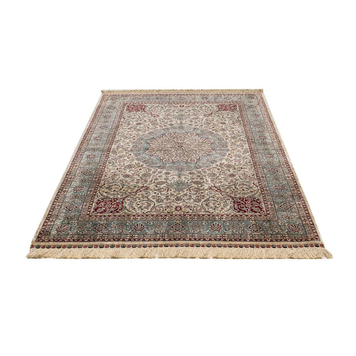 Tappeto di seta - seta cinese - 183 x 122 cm - rosso scuro