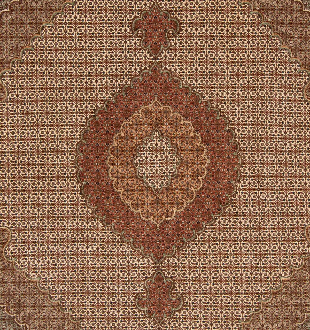 Tappeto Persero - Tabriz - 252 x 202 cm - marrone chiaro