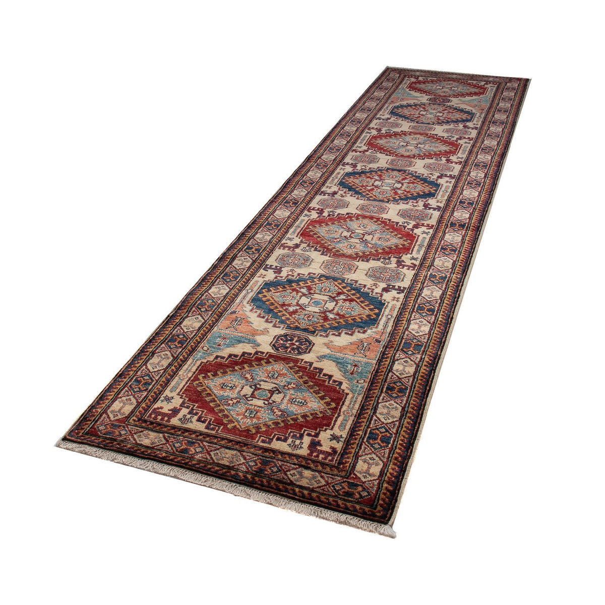 Tappeto corsia Tappeto Ziegler - Kazak - 305 x 76 cm - blu scuro