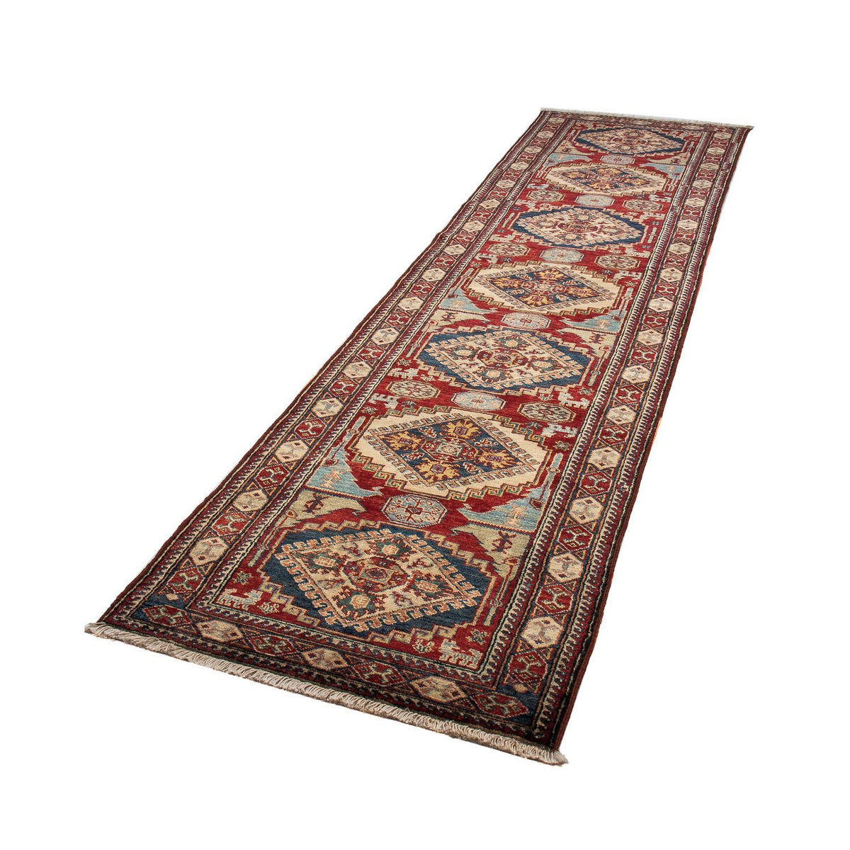 Tappeto corsia Tappeto Ziegler - Kazak - 302 x 77 cm - rosso scuro
