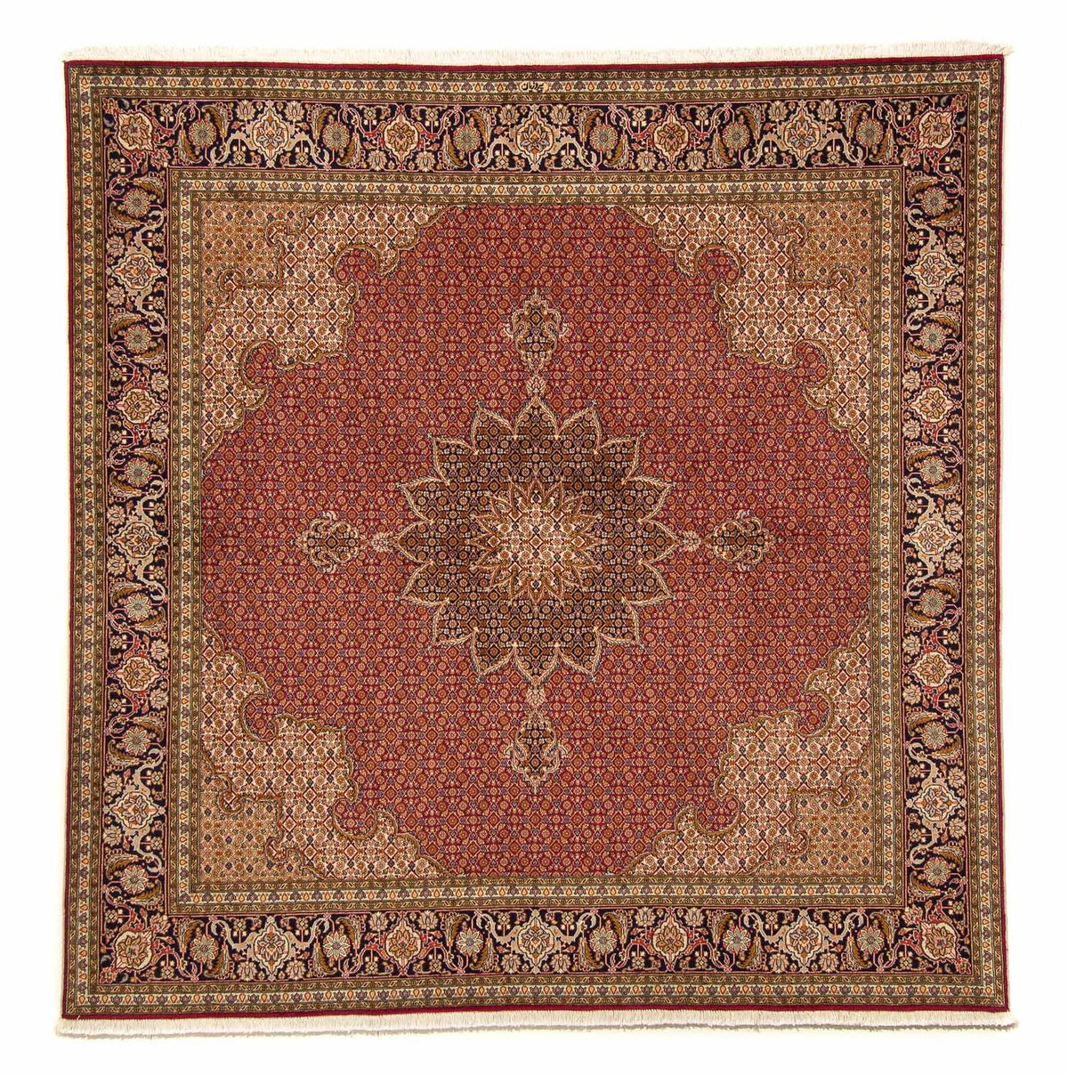 Tappeto Persero - Tabriz quadrato - 204 x 201 cm - rosso scuro