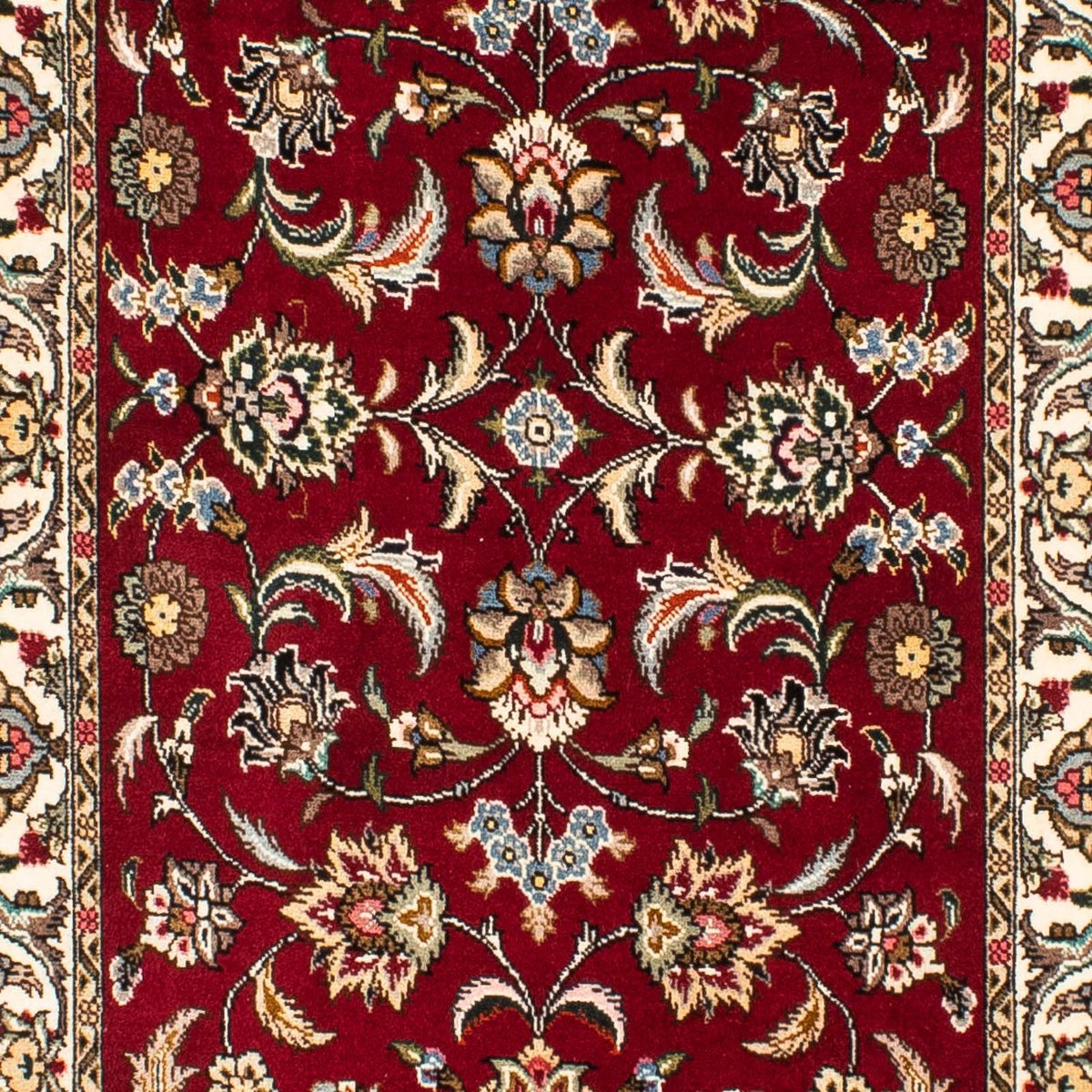 Tappeto corsia Tappeto Persero - Tabriz - Reale - 316 x 75 cm - rosso scuro