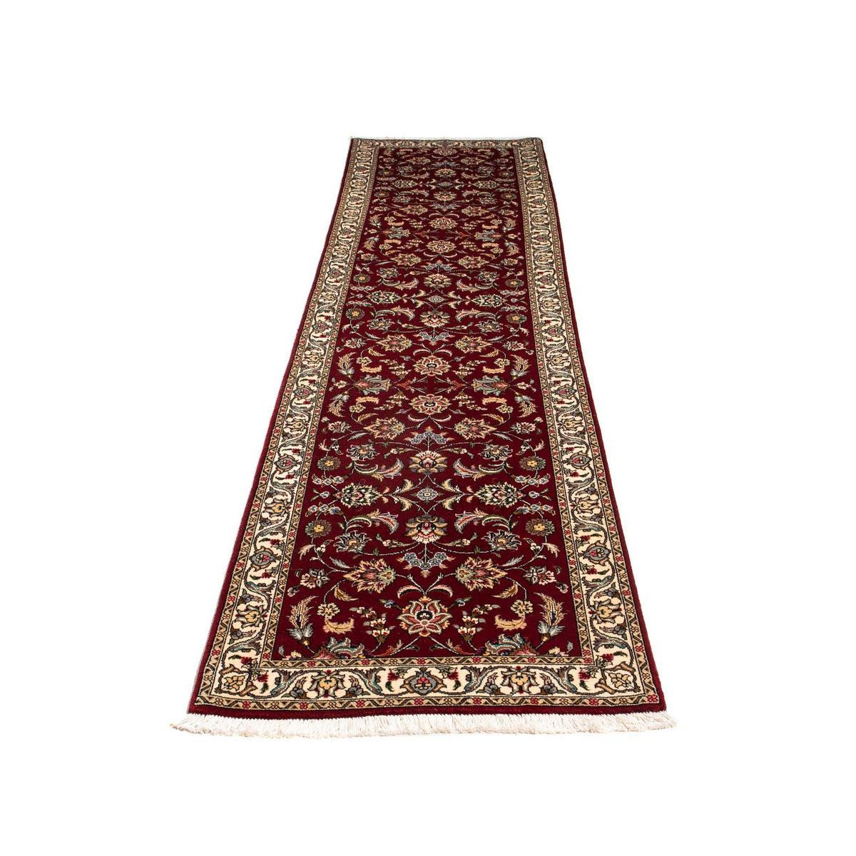 Tappeto corsia Tappeto Persero - Tabriz - Reale - 316 x 75 cm - rosso scuro