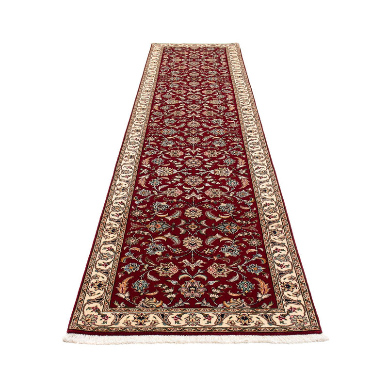 Tappeto corsia Tappeto Persero - Tabriz - Reale - 390 x 87 cm - rosso scuro