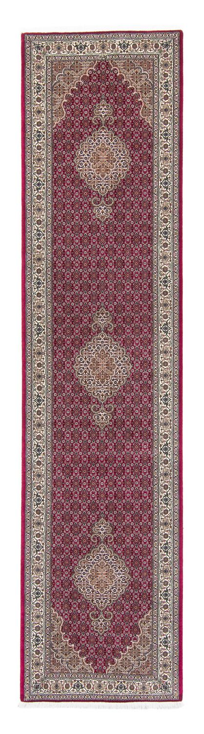 Tappeto corsia Tappeto Persero - Tabriz - 343 x 82 cm - rosso scuro