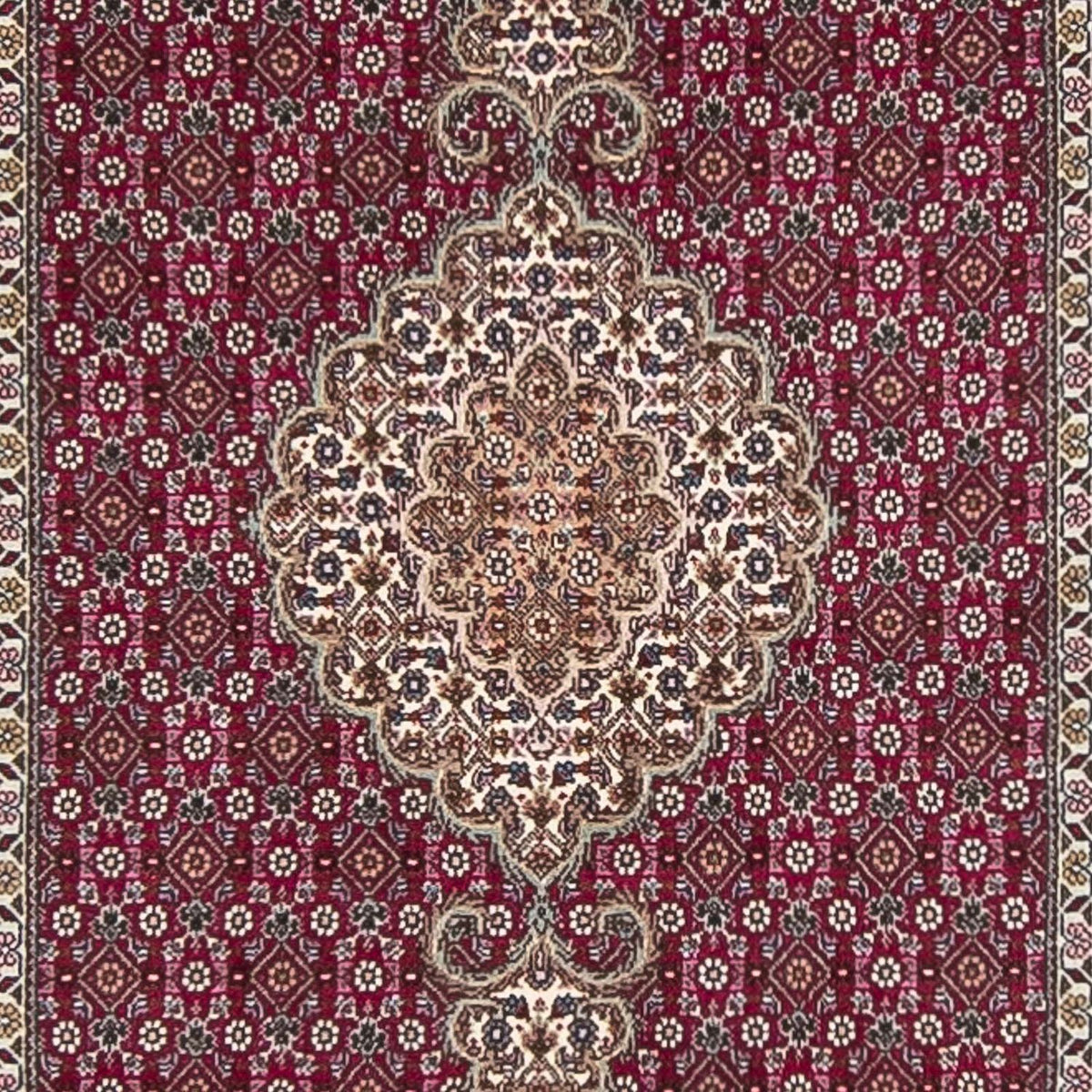 Tappeto corsia Tappeto Persero - Tabriz - 343 x 82 cm - rosso scuro