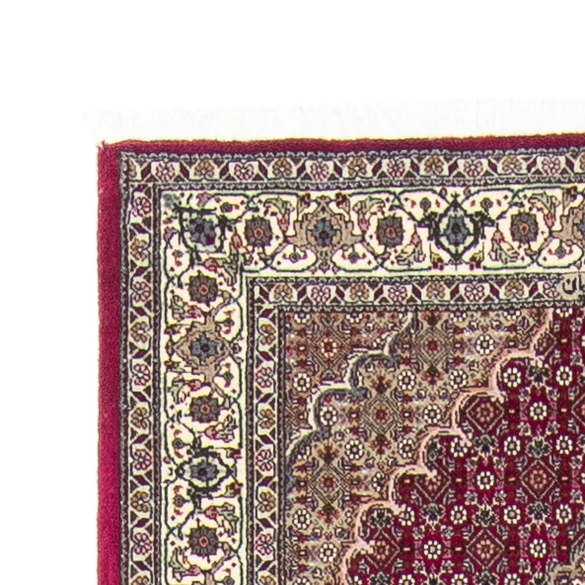 Tappeto corsia Tappeto Persero - Tabriz - 343 x 82 cm - rosso scuro
