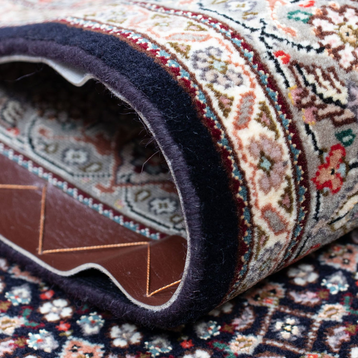 Tappeto corsia Tappeto Persero - Tabriz - Reale - 391 x 82 cm - blu scuro