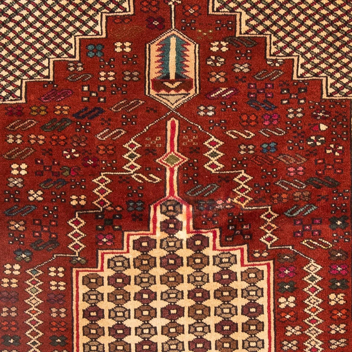 Tappeto Belutsch quadrato - 174 x 133 cm - rosso