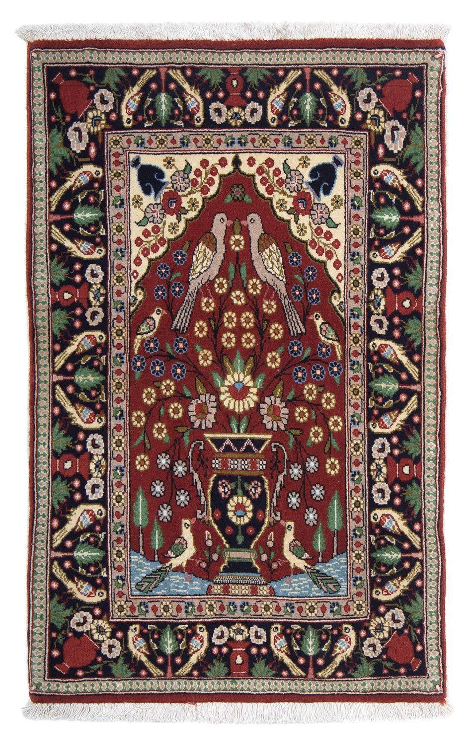 Tappeto Persero - Ghom - 105 x 63 cm - rosso scuro