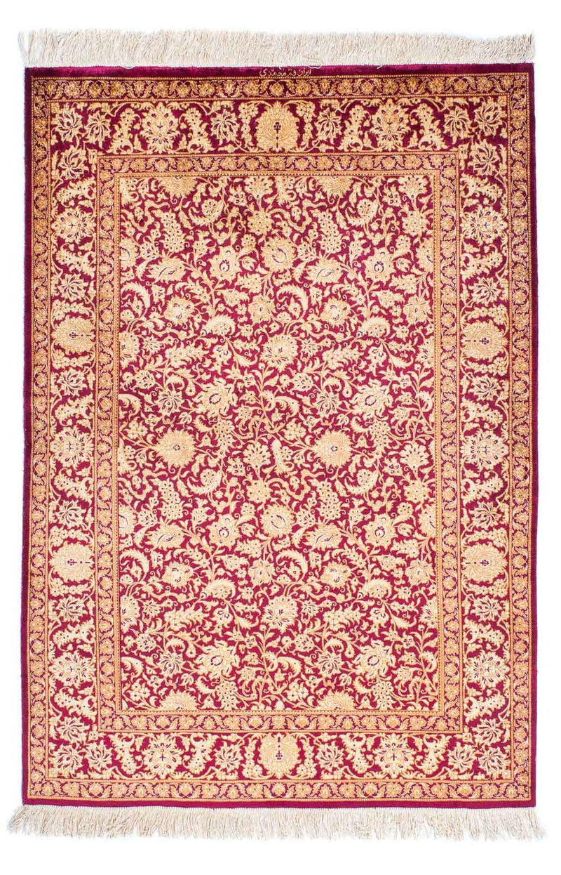 Tappeto Persero - Ghom - 146 x 100 cm - rosso scuro