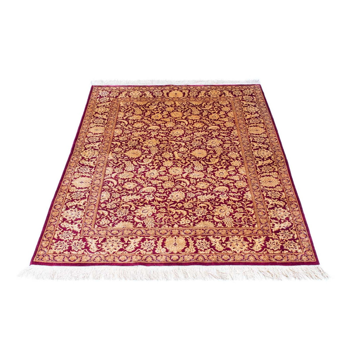Tappeto Persero - Ghom - 146 x 100 cm - rosso scuro