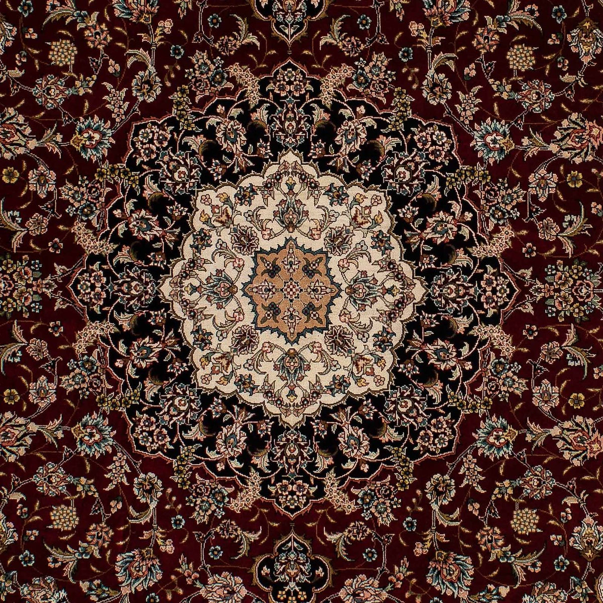 Tappeto Persero - Ghom - 197 x 133 cm - rosso scuro