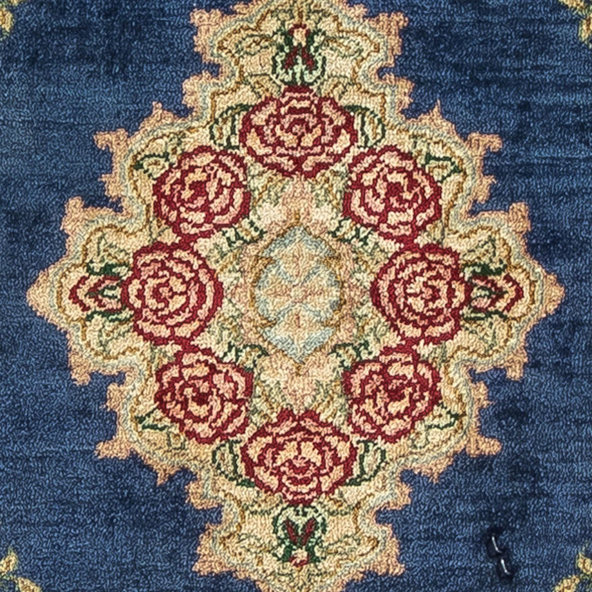 Tappeto di seta - Ghom seta - Premio - 39 x 28 cm - blu scuro