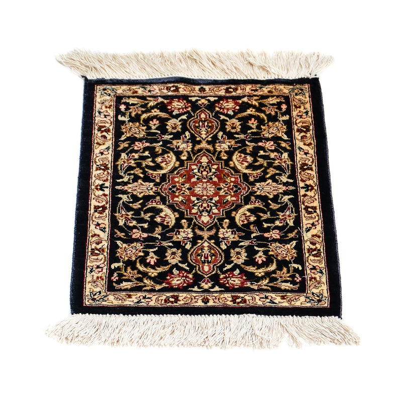 Tappeto di seta - Ghom seta - Premio - 41 x 28 cm - blu scuro