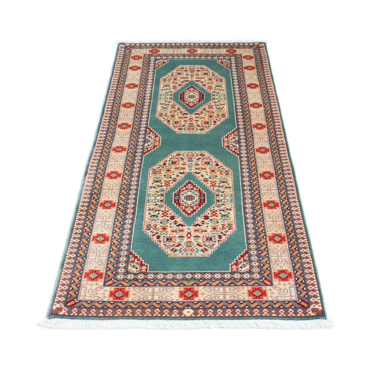 Tappeto corsia Tappeto Persero - Tabriz - Reale - 187 x 70 cm - turchese