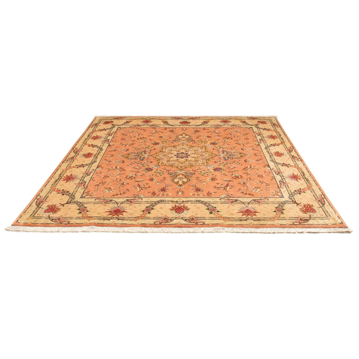 Tappeto Persero - Tabriz - Reale quadrato  - 204 x 192 cm - rosso chiaro