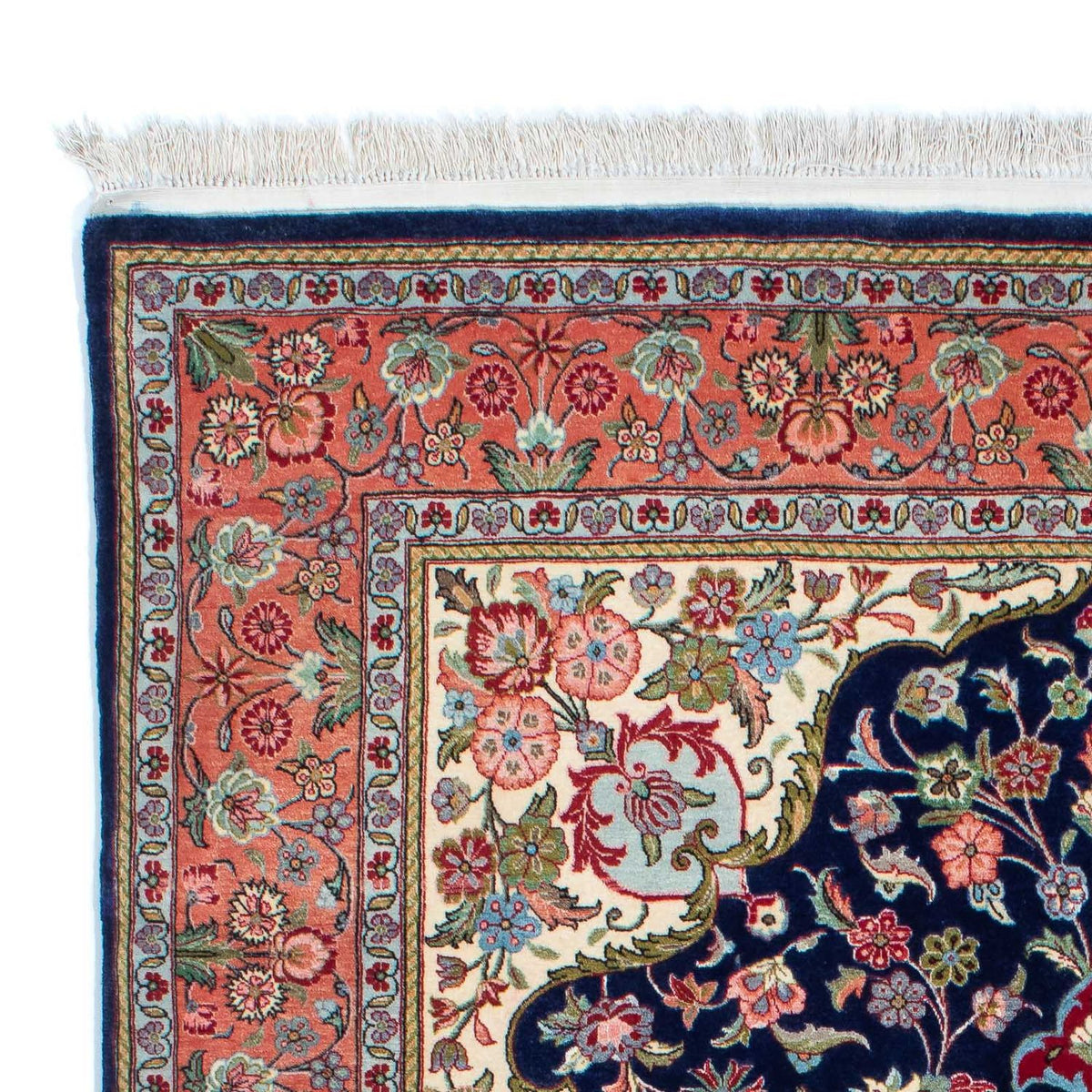 Tappeto Persero - Ghom - 215 x 139 cm - blu scuro