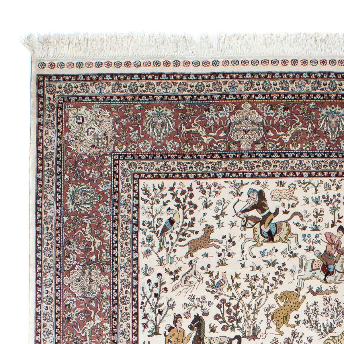 Tappeto orientale - Hereke - 244 x 169 cm - beige