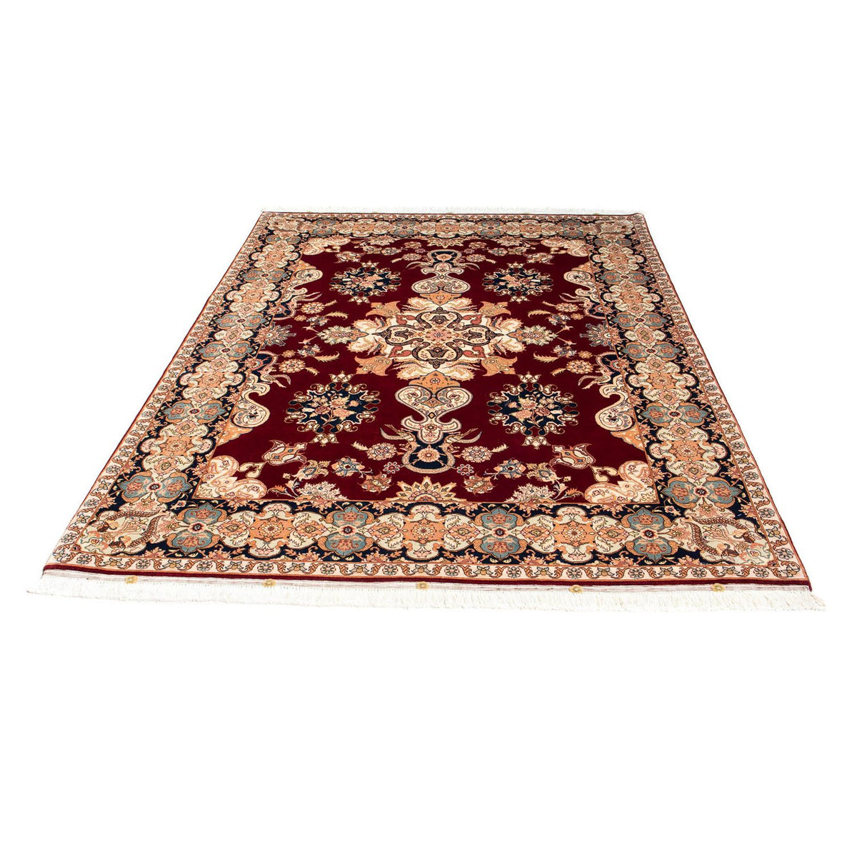 Tappeto Persero - Tabriz - Reale - 202 x 152 cm - rosso scuro