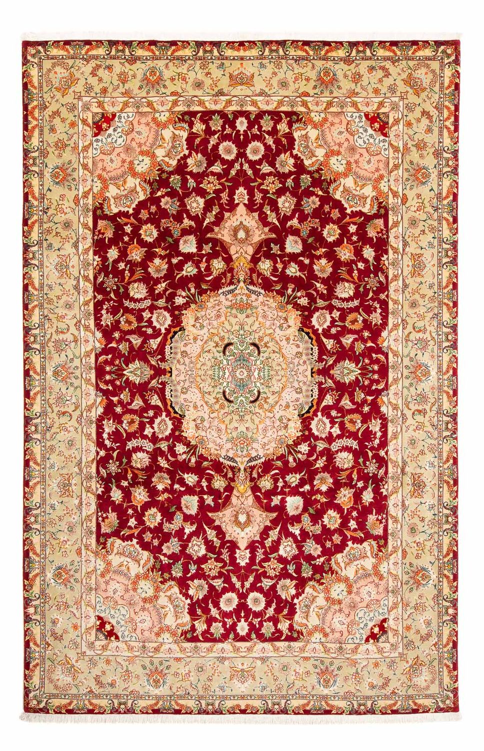 Tappeto Persero - Tabriz - Reale - 312 x 204 cm - rosso scuro