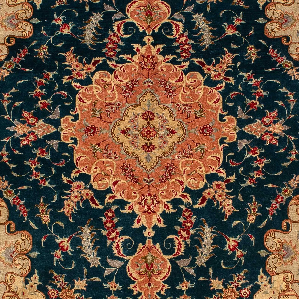 Tappeto Persero - Tabriz - Reale - 202 x 152 cm - blu scuro