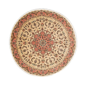 Tappeto Persero - Tabriz - Reale rotondo  - 150 x 150 cm - marrone chiaro