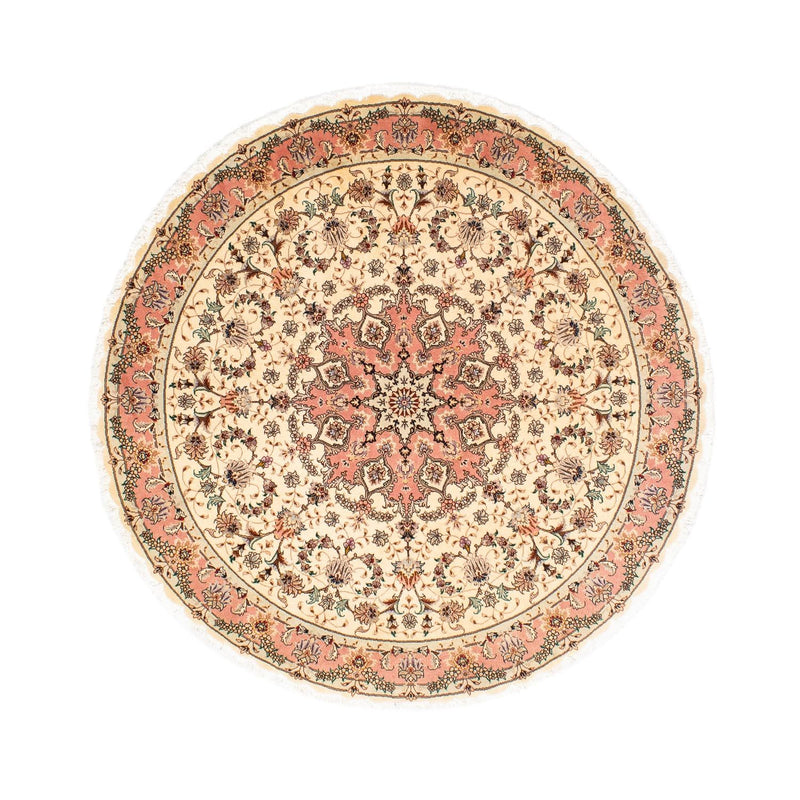 Tappeto Persero - Tabriz - Reale rotondo  - 150 x 150 cm - beige