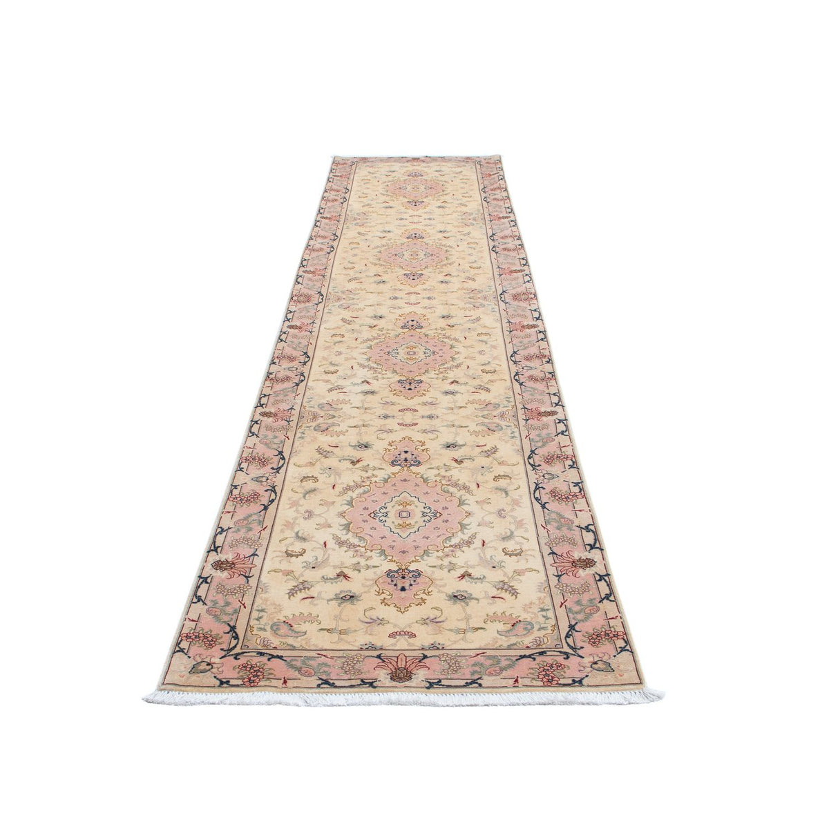 Tappeto corsia Tappeto Persero - Tabriz - Reale - 397 x 87 cm - beige