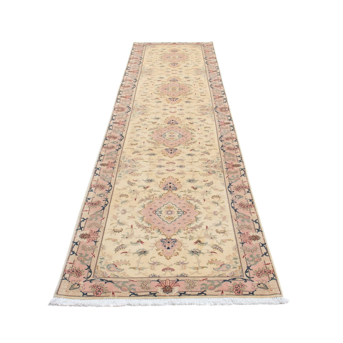 Tappeto corsia Tappeto Persero - Tabriz - Reale - 397 x 86 cm - beige