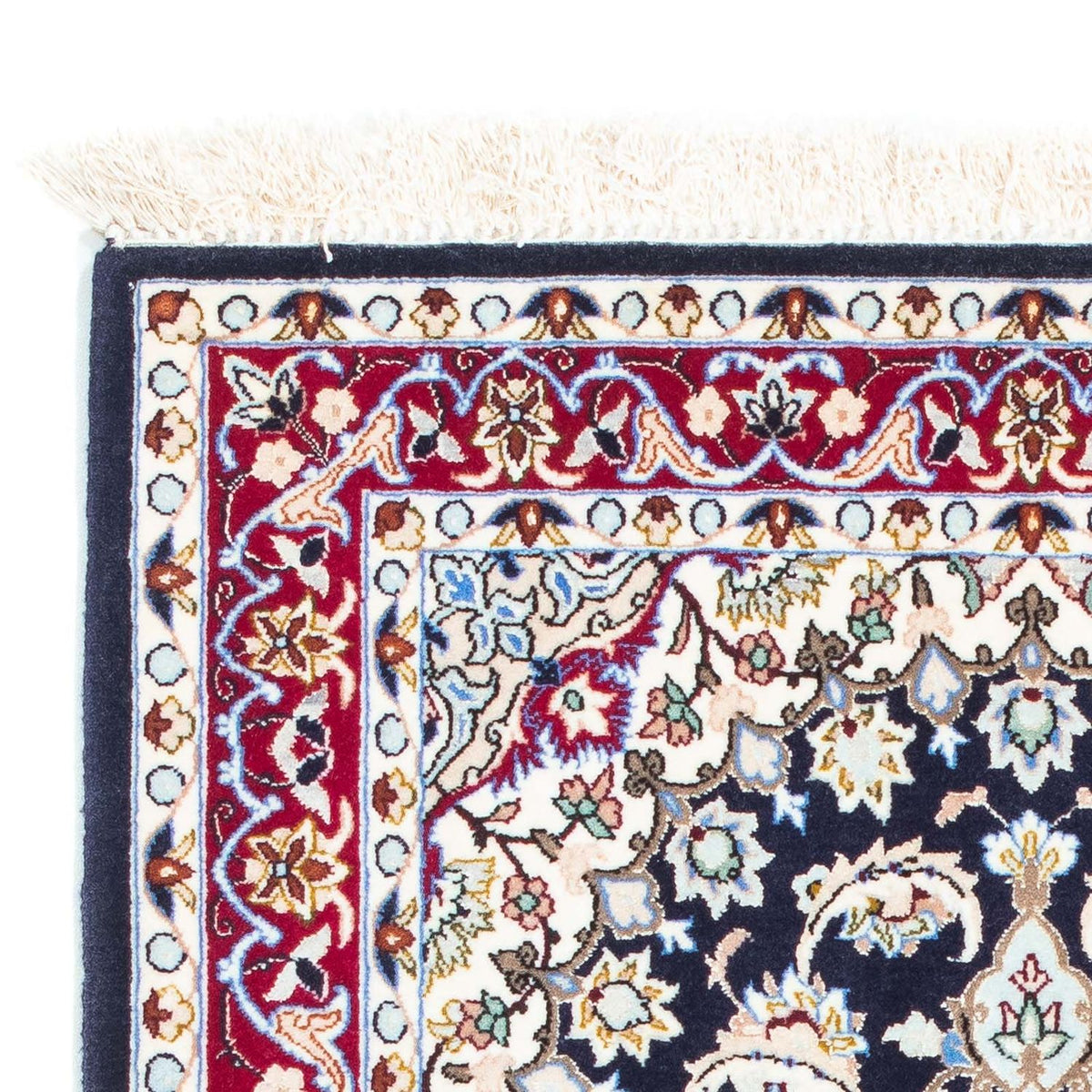 Tappeto Persero - Isfahan - Premio - 104 x 72 cm - blu scuro