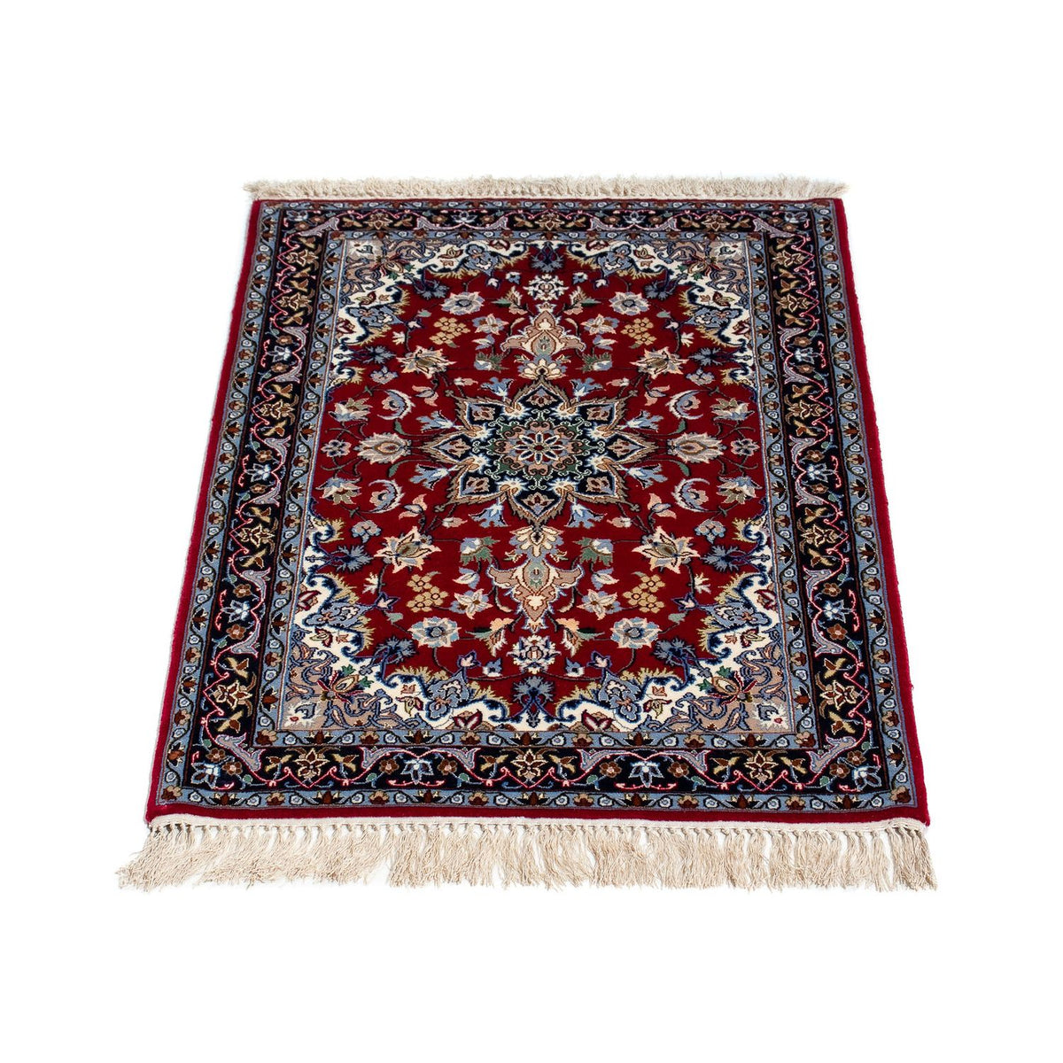Tappeto Persero - Isfahan - Premio - 100 x 70 cm - rosso scuro