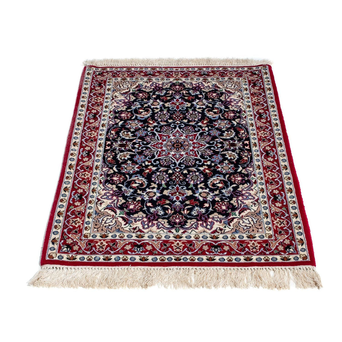 Tappeto Persero - Isfahan - Premio - 104 x 73 cm - rosso scuro