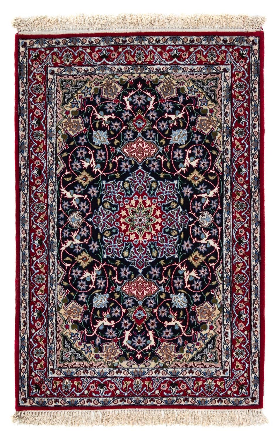 Tappeto Persero - Isfahan - Premio - 105 x 70 cm - rosso scuro