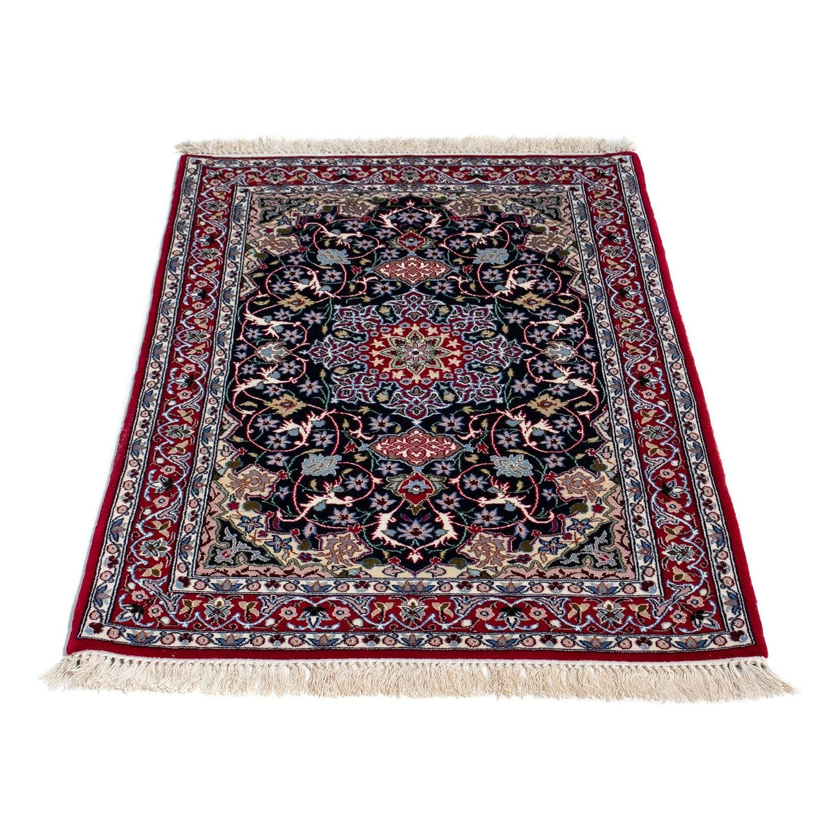 Tappeto Persero - Isfahan - Premio - 105 x 70 cm - rosso scuro