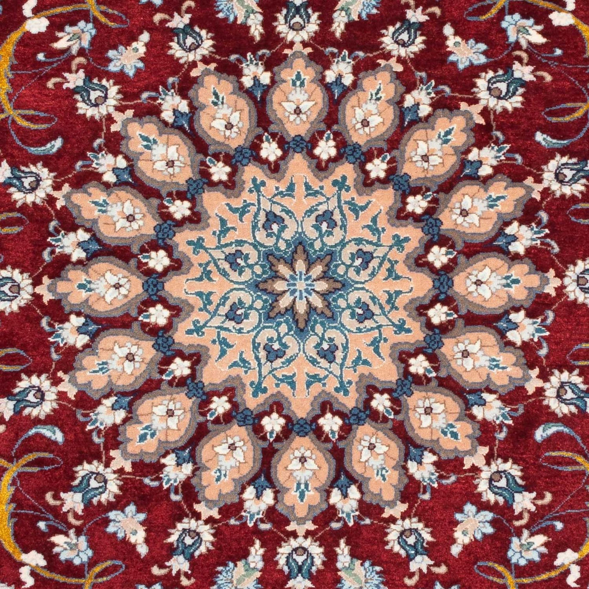 Tappeto Persero - Isfahan - Premio - 119 x 84 cm - rosso scuro